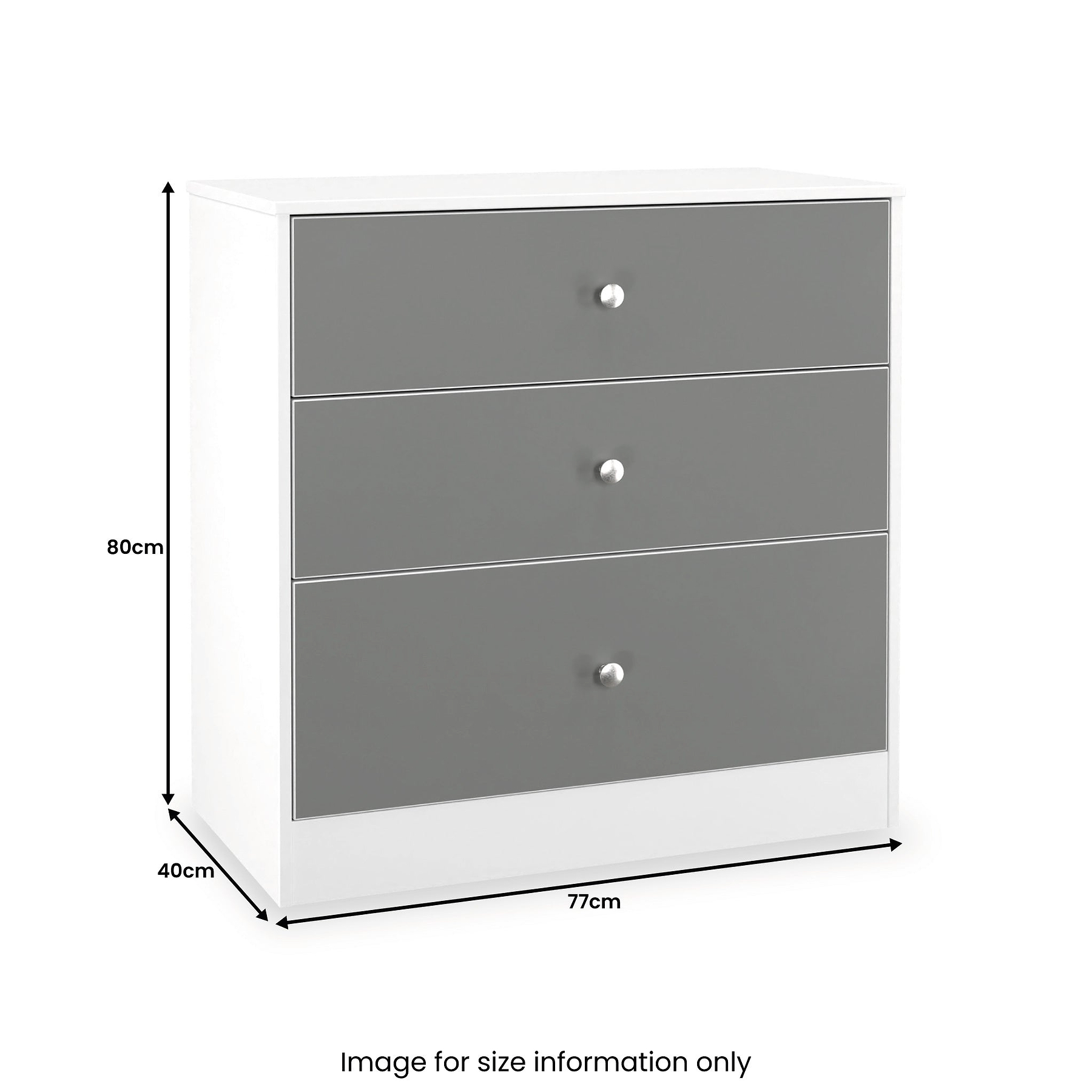 Bennet-3-Drawer-Deep-Chest-Grey-&-White from Roseland Furniture