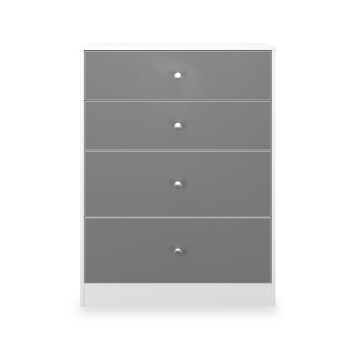 Bennet-4-Drawer-Deep-Chest-Grey-&-White Front1 from Roseland Furniture