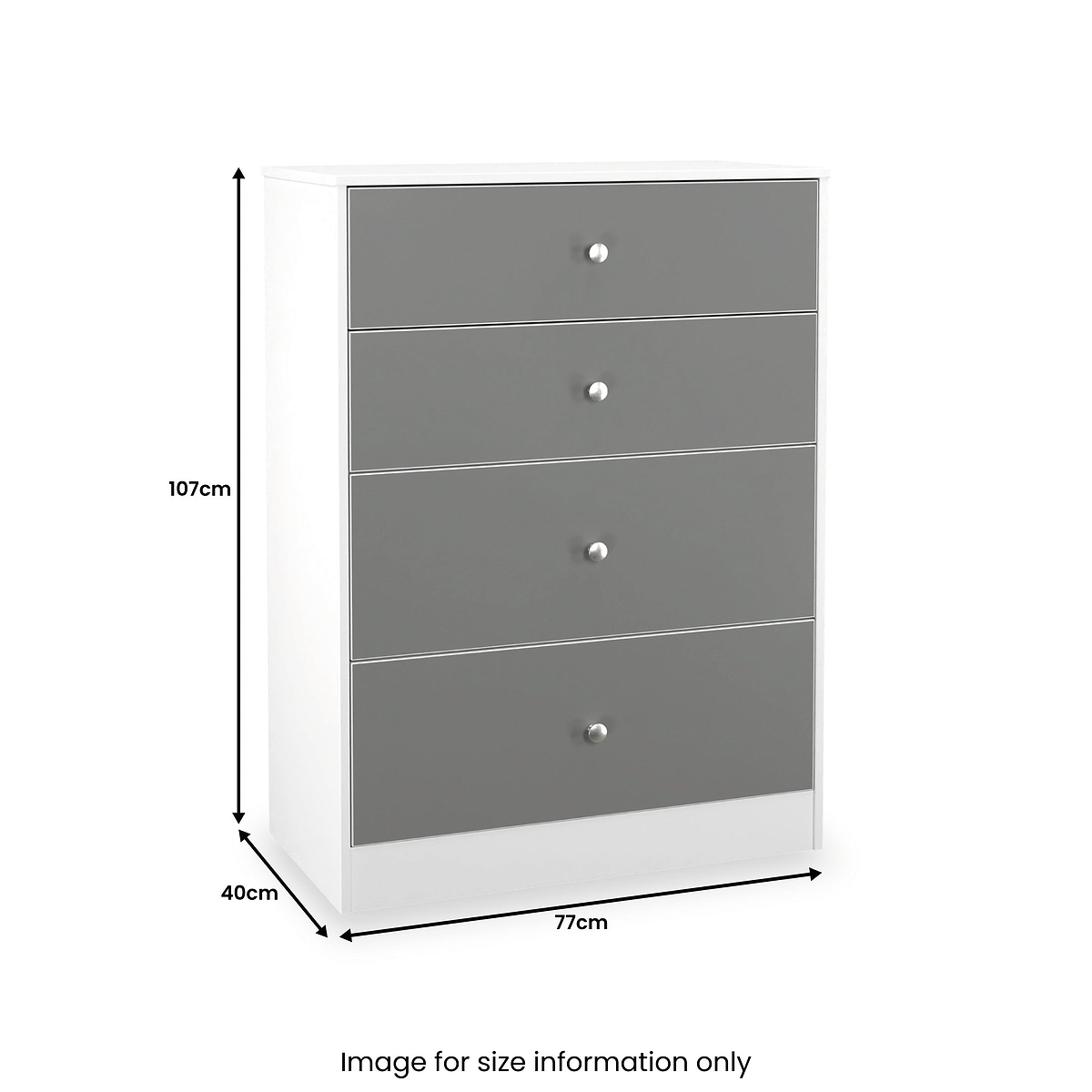 Bennet-4-Drawer-Deep-Chest-Grey-&-White from Roseland Furniture