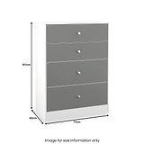 Bennet-4-Drawer-Deep-Chest-Grey-&-White from Roseland Furniture