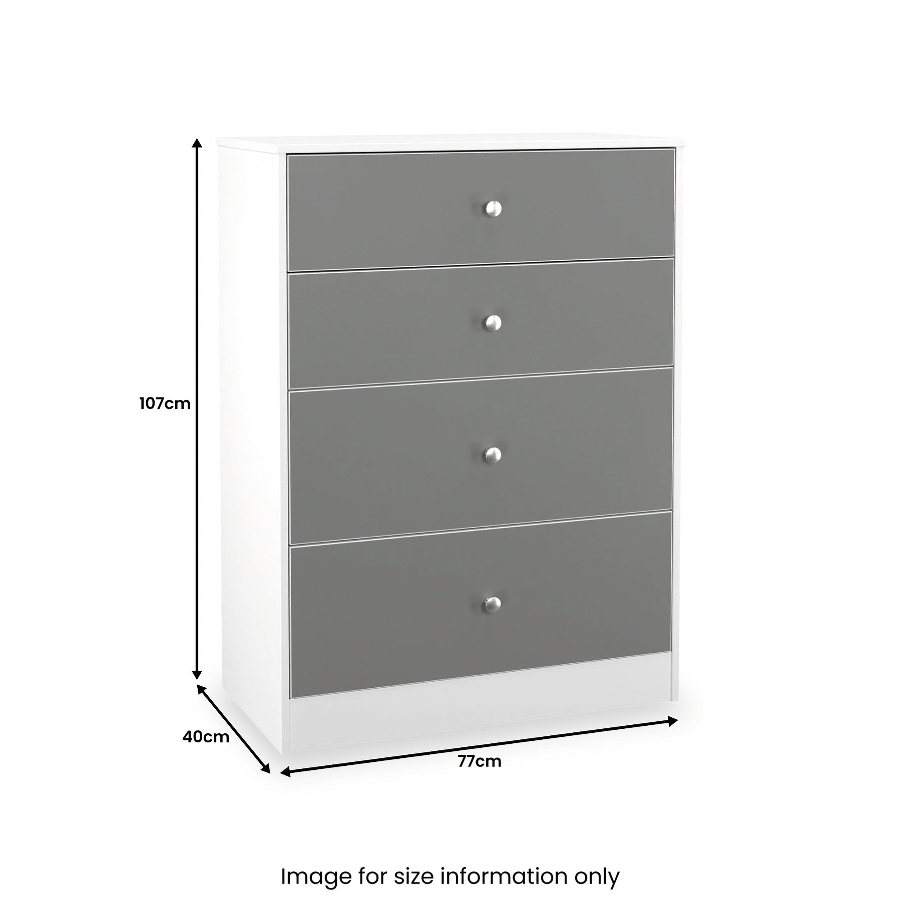 Bennet-4-Drawer-Deep-Chest-Grey-&-White from Roseland Furniture