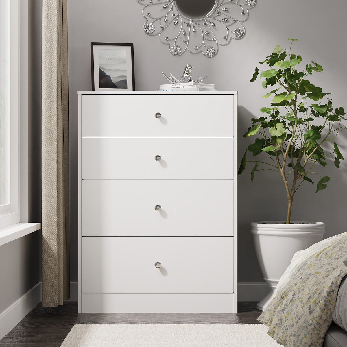 Bennet-4-Drawer-Deep-Chest-White from Roseland Furniture