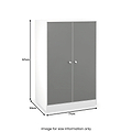 Bennet-2-Door-Midi-Wardrobe-Grey-&-White from Roseland Furniture