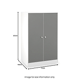 Bennet-2-Door-Midi-Wardrobe-Grey-&-White from Roseland Furniture