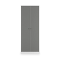 Bennet-Tall-Double-Wardrobe-Grey-&-White Front1 from Roseland Furniture