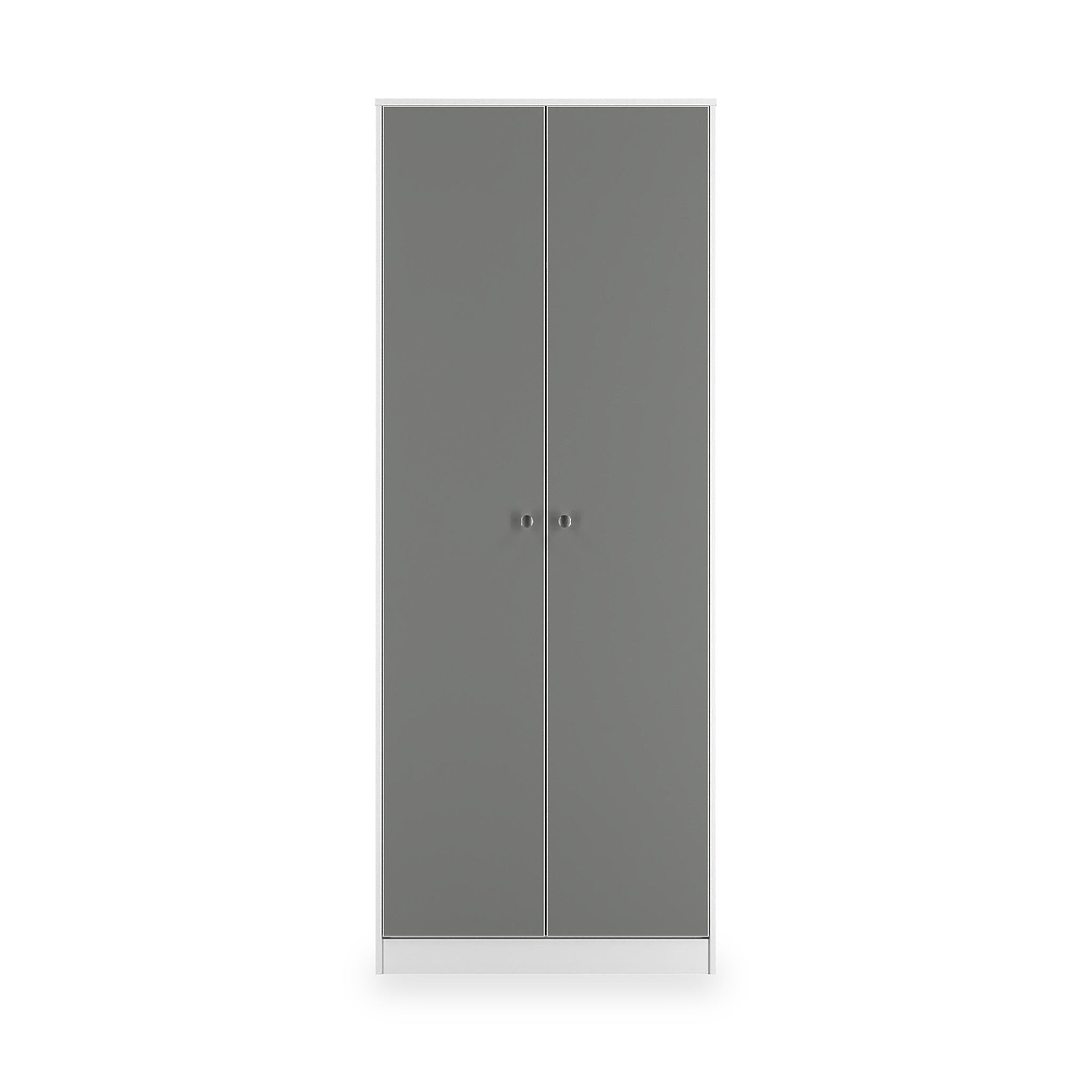 Bennet-Tall-Double-Wardrobe-Grey-&-White Front1 from Roseland Furniture