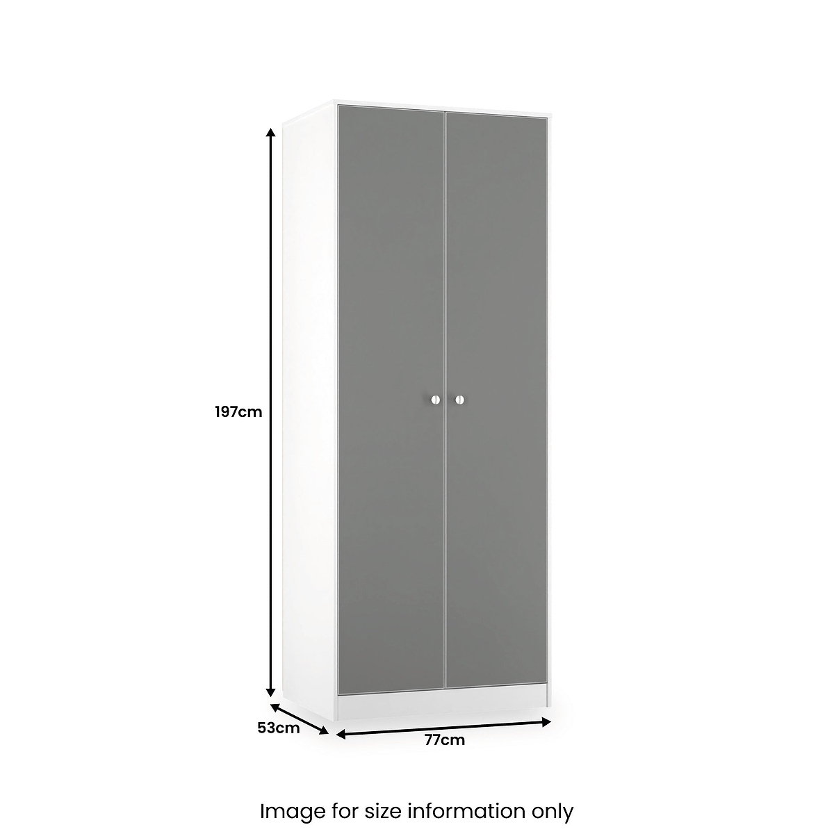Bennet-Tall-Double-Wardrobe-Grey-&-White from Roseland Furniture