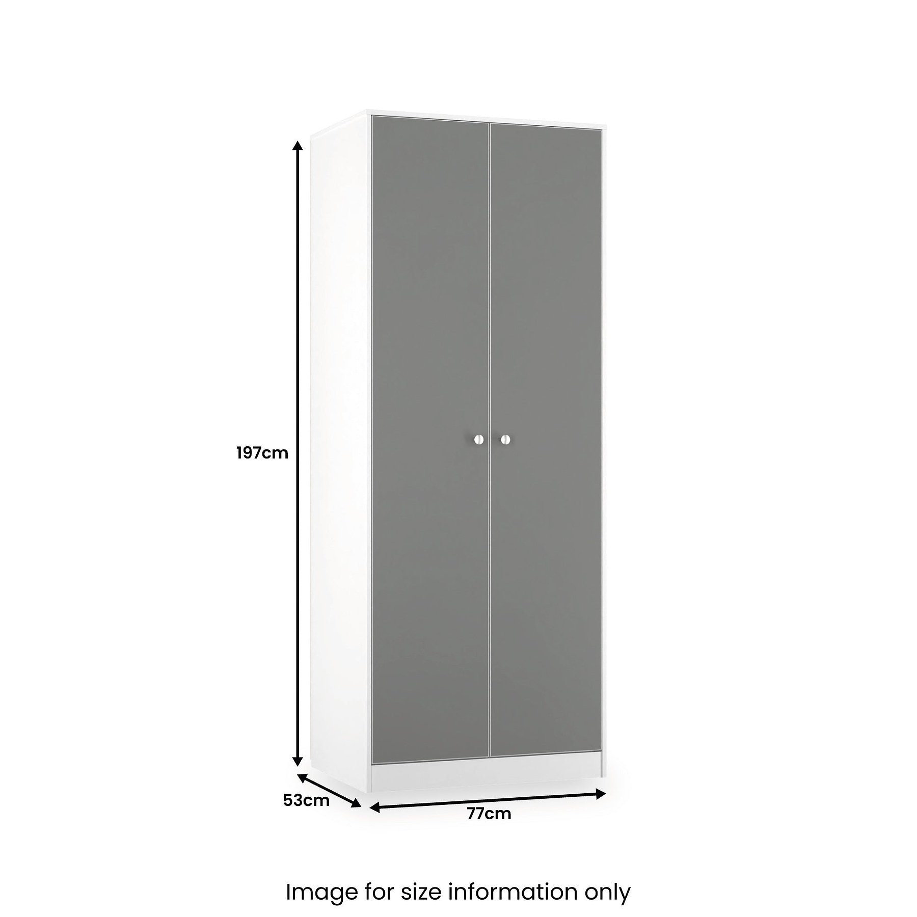 Bennet-Tall-Double-Wardrobe-Grey-&-White from Roseland Furniture