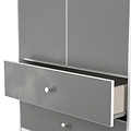 Bennet-Tall-2-Drawer-Wardrobe-Grey-&-White from Roseland Furniture