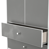 Bennet-Tall-2-Drawer-Wardrobe-Grey-&-White from Roseland Furniture