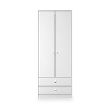 Bennet-Tall-2-Drawer-Wardrobe-White from Roseland Furniture