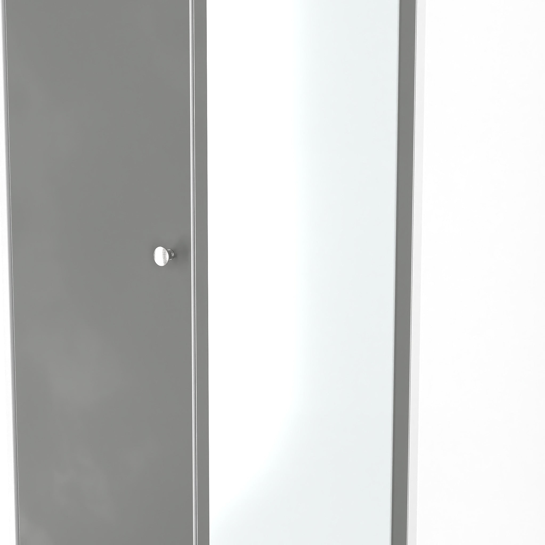 Bennet-Tall-2-Drawer-Mirrored-Wardrobe-Grey-&-White from Roseland Furniture