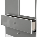 Bennet-Tall-2-Drawer-Mirrored-Wardrobe-Grey-&-White from Roseland Furniture