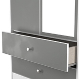 Bennet-Tall-2-Drawer-Mirrored-Wardrobe-Grey-&-White from Roseland Furniture