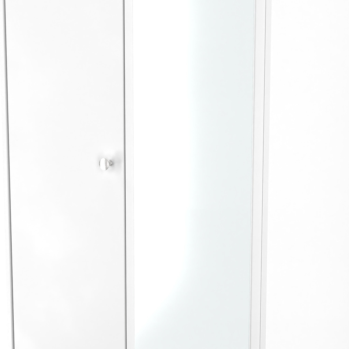 Bennet-Tall-2-Drawer-Mirrored-Wardrobe-White from Roseland Furniture