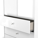 Bennet-Tall-2-Drawer-Mirrored-Wardrobe-White from Roseland Furniture