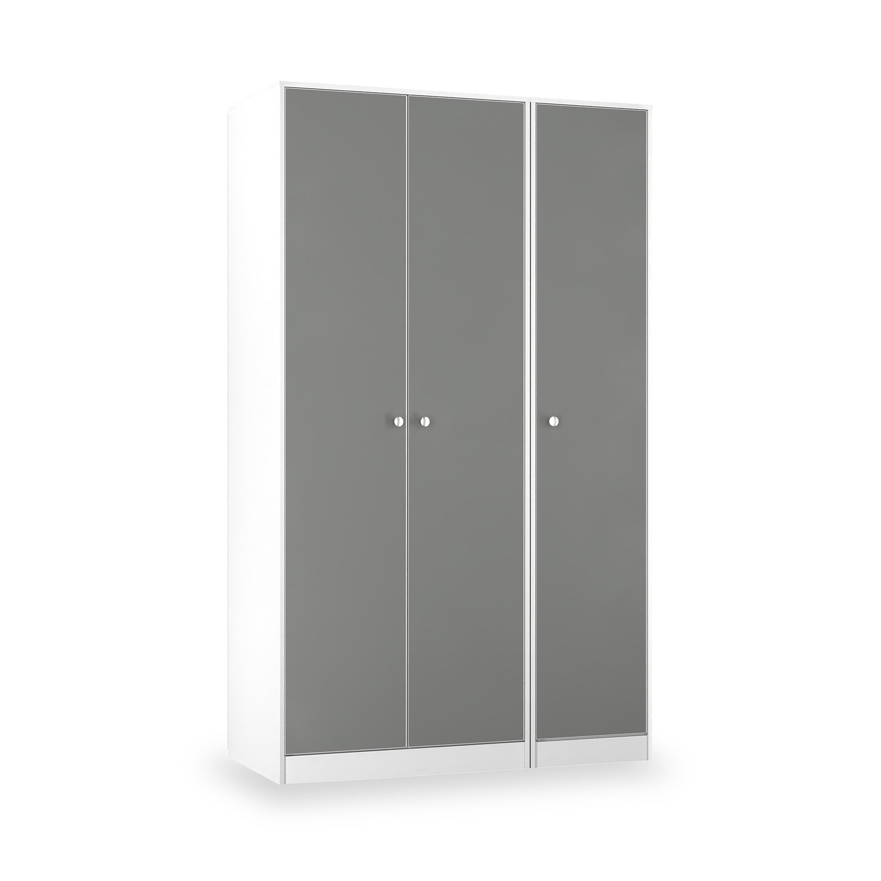 Bennet-Tall-Triple-Plain-Wardrobe-Grey-&-White from Roseland Furniture