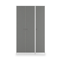 Bennet-Tall-Triple-Plain-Wardrobe-Grey-&-White Front1 from Roseland Furniture