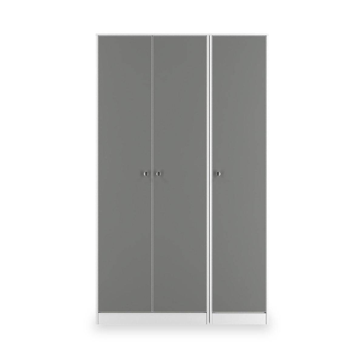 Bennet-Tall-Triple-Plain-Wardrobe-Grey-&-White Front1 from Roseland Furniture