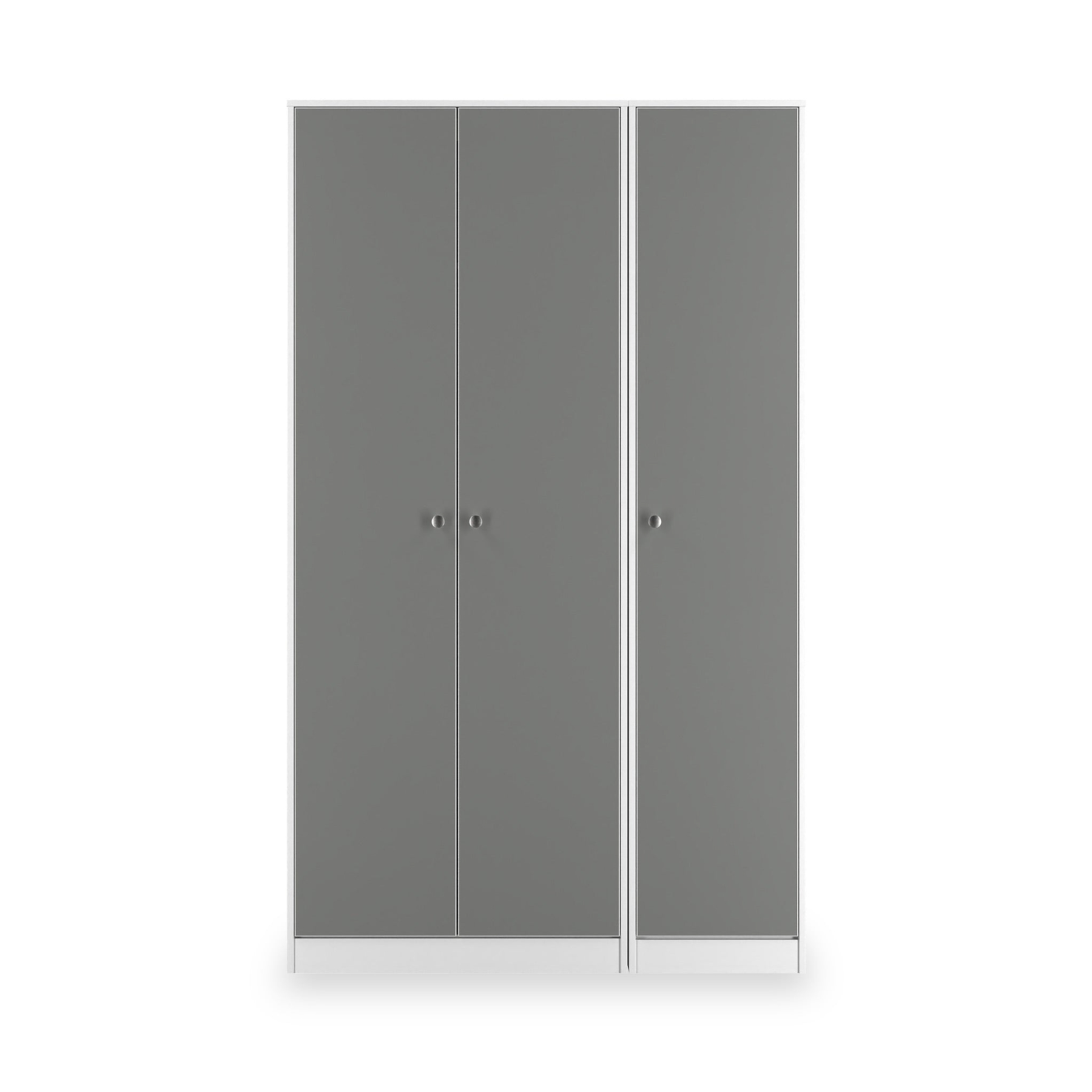 Bennet-Tall-Triple-Plain-Wardrobe-Grey-&-White Front1 from Roseland Furniture