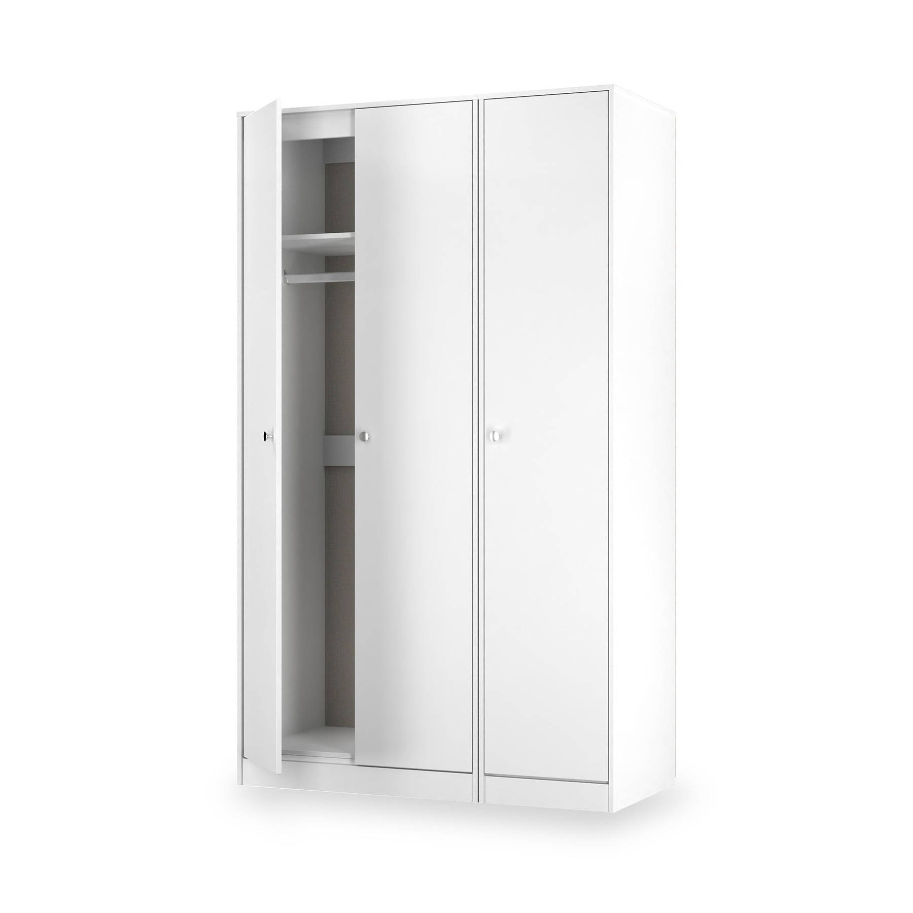 Bennet-Tall-Triple-Plain-Wardrobe-White from Roseland Furniture