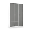 Bennet-Tall-Triple-2-Drawer-Wardrobe-Grey-&-White from Roseland Furniture