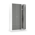 Bennet-Tall-Triple-2-Drawer-Wardrobe-Grey-&-White from Roseland Furniture