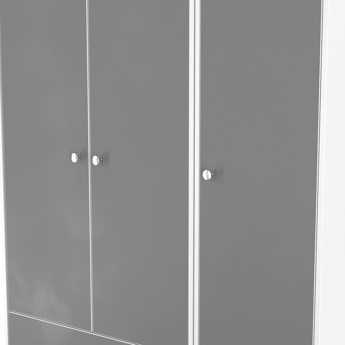Bennet-Tall-Triple-2-Drawer-Wardrobe-Grey-&-White from Roseland Furniture
