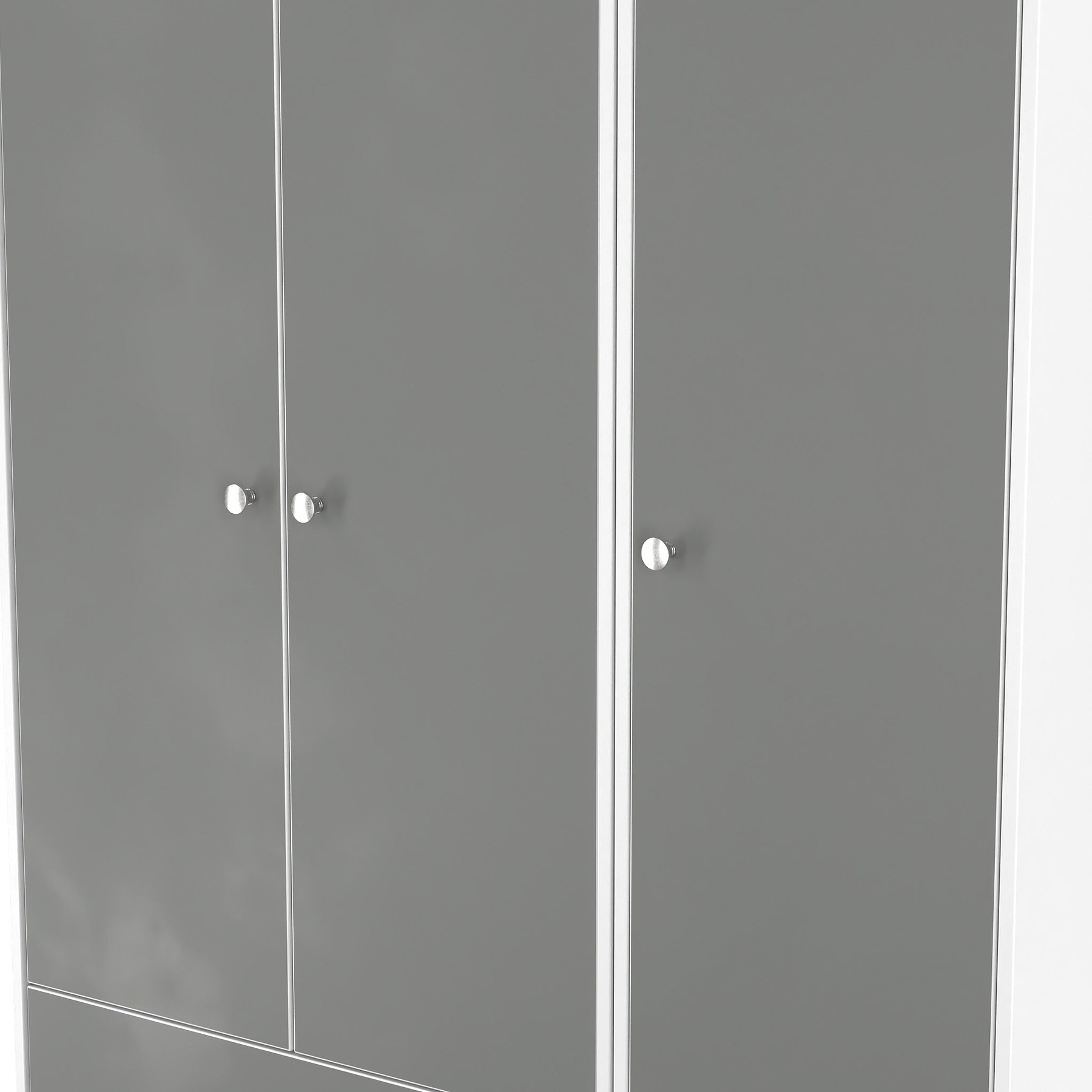 Bennet-Tall-Triple-2-Drawer-Wardrobe-Grey-&-White from Roseland Furniture