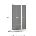 Bennet-Tall-Triple-2-Drawer-Wardrobe-Grey-&-White from Roseland Furniture