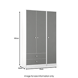 Bennet-Tall-Triple-2-Drawer-Wardrobe-Grey-&-White from Roseland Furniture