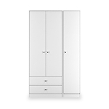 Bennet-Tall-Triple-2-Drawer-Wardrobe-White from Roseland Furniture
