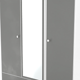 Bennet-Tall-Triple-2-Drawer-Mirrored-Wardrobe-Grey-&-White from Roseland Furniture
