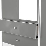 Bennet-Tall-Triple-2-Drawer-Mirrored-Wardrobe-Grey-&-White from Roseland Furniture