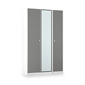 Bennet-Tall-Triple-Mirrored-Wardrobe-Grey-&-White from Roseland Furniture