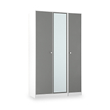 Bennet-Tall-Triple-Mirrored-Wardrobe-Grey-&-White from Roseland Furniture