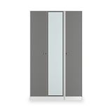 Bennet-Tall-Triple-Mirrored-Wardrobe-Grey-&-White Front1 from Roseland Furniture