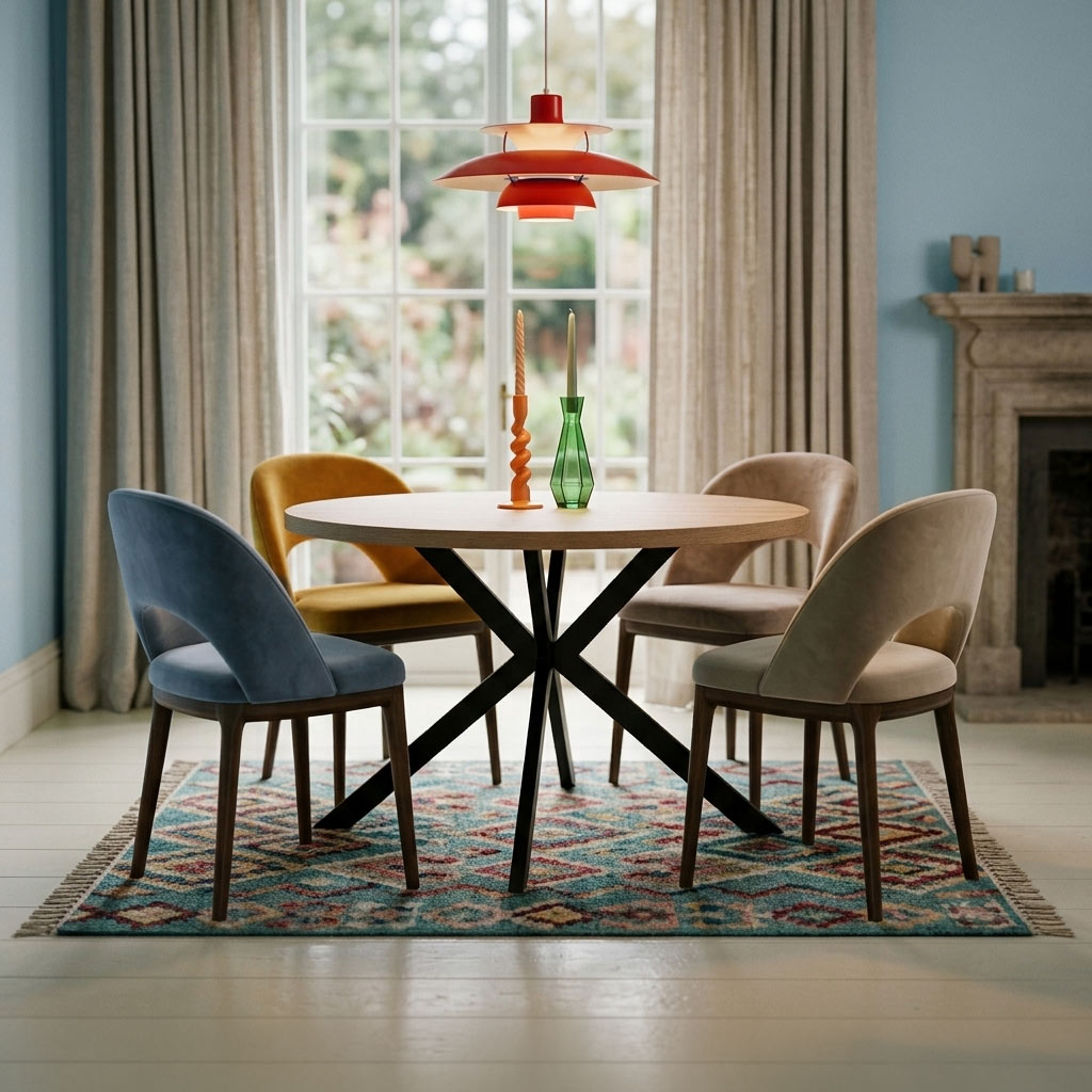 Rivera-120cm-round-dining-table-light-oak from Roseland Furniture