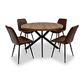 Rivera-120cm-round-dining-table-dark-oak from Roseland Furniture