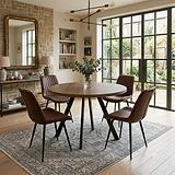 Brooks-107cm-round-dining-table-dark from Roseland Furniture