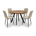 Brooks-107cm-round-dining-table-dark from Roseland Furniture