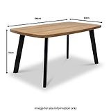 Colton 160cm Dining Table Dark Oak Angle1 from Roseland Furniture