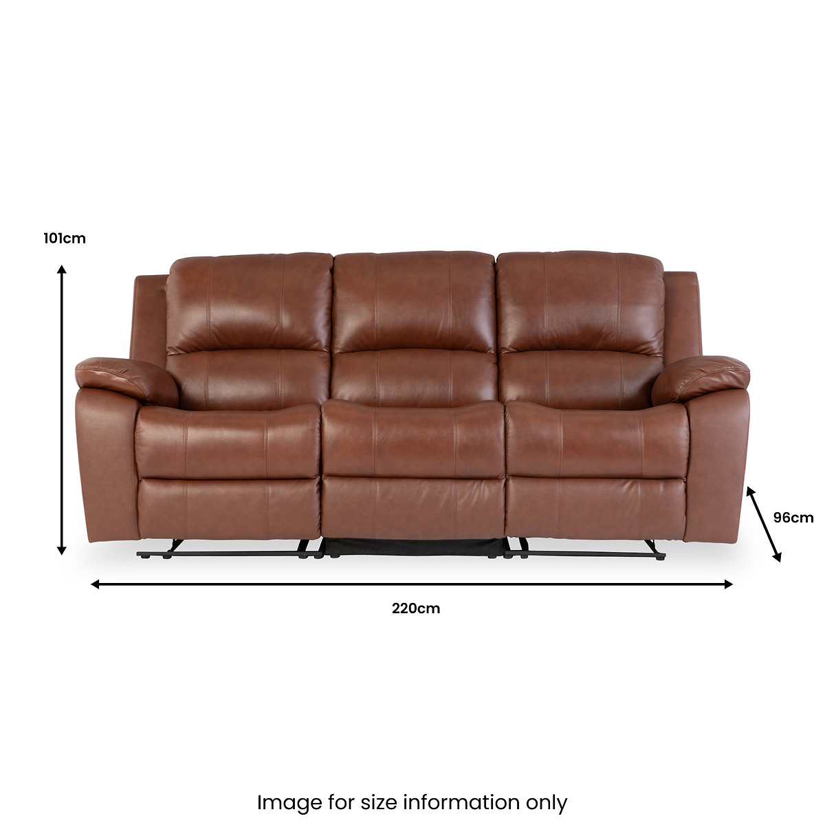 Selma-Leather-Electric-3-Seater-Sofa-Tan dimensions