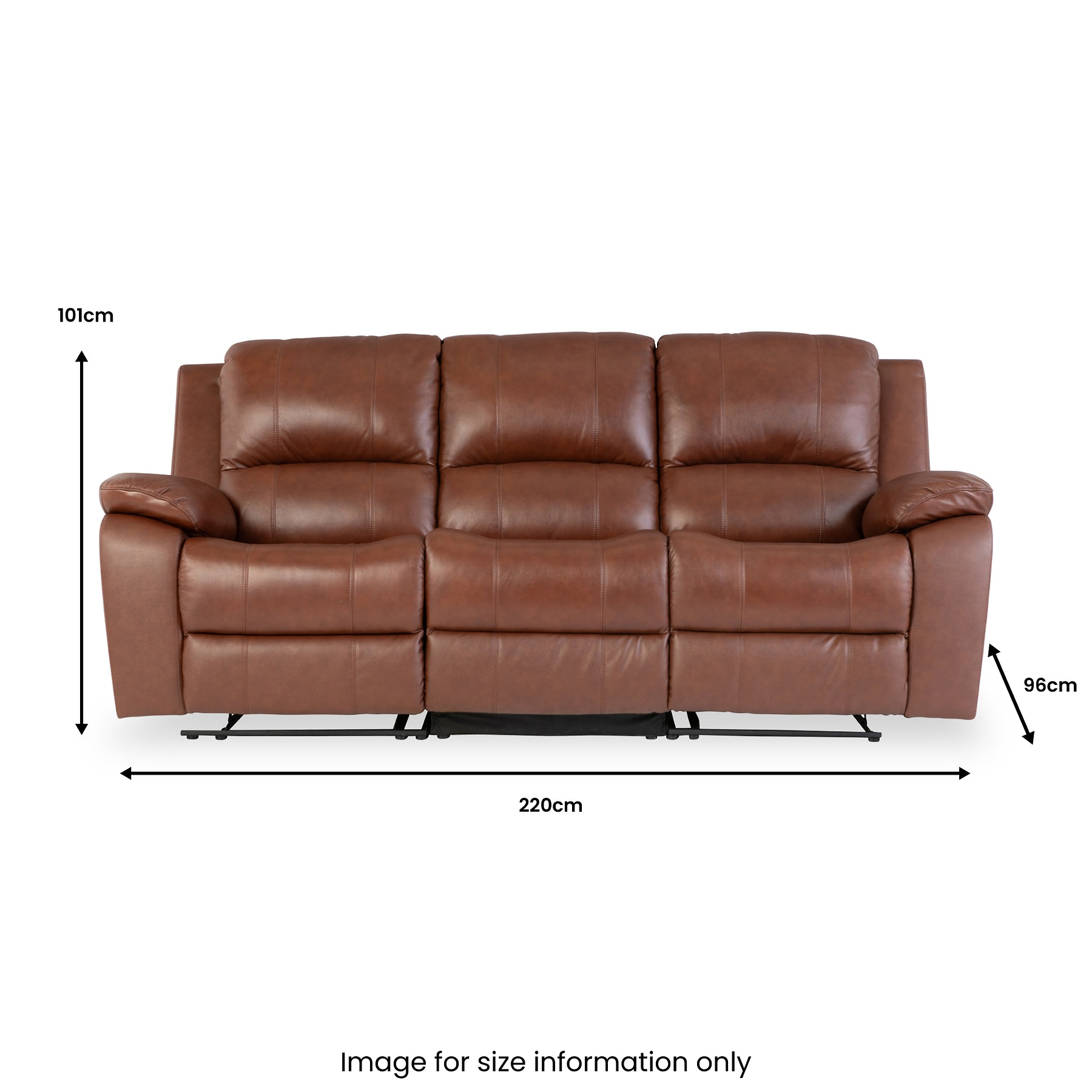 Selma-Leather-Electric-3-Seater-Sofa-Tan dimensions