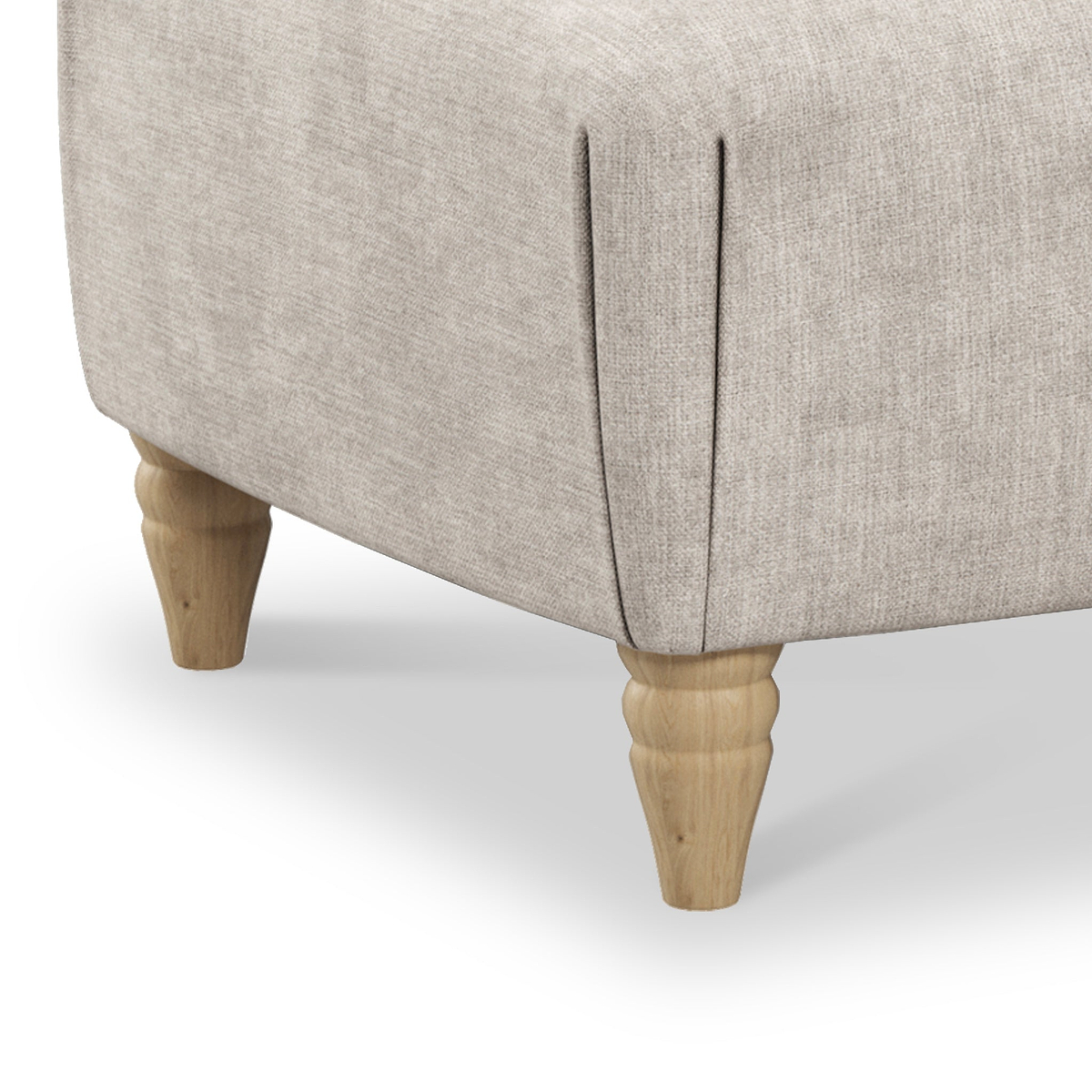 Pembroke Linen Footstool Close Up from Roseland Furniture