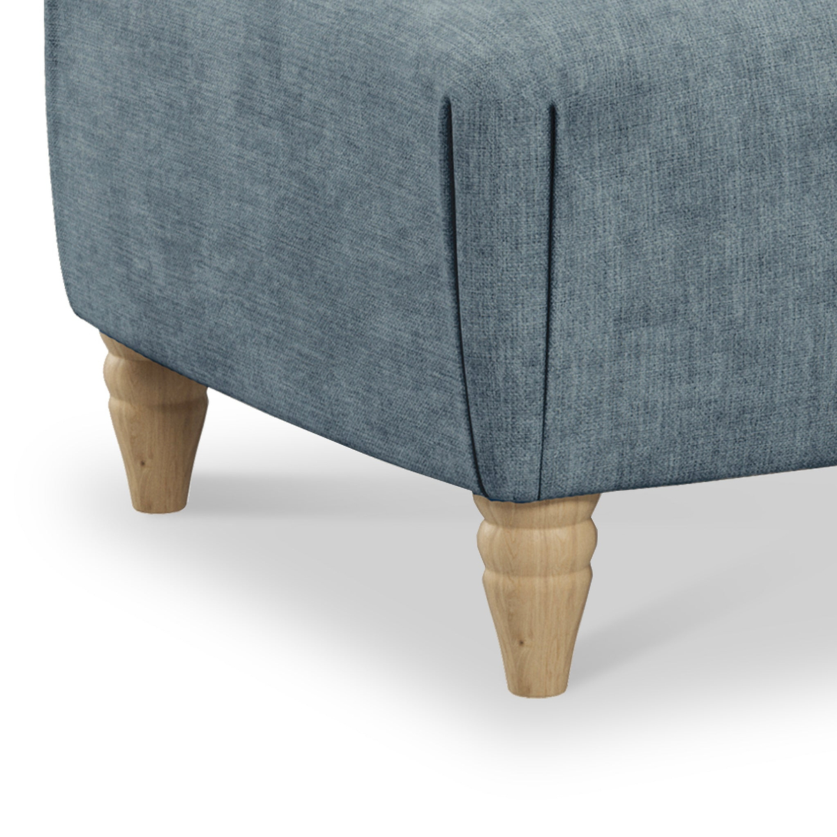 Pembroke Denim Footstool Close Up from Roseland Furniture