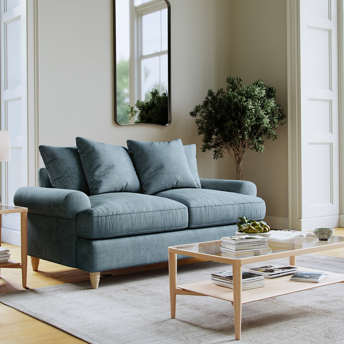 Pembroke 2 Seater Sofa Denim Life1 from Roseland Furniture