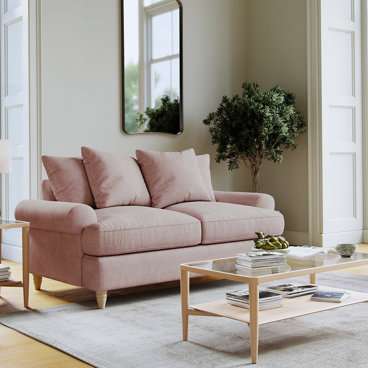 Pembroke 2 Seater Sofa Pink Life1 from Roseland Furniture