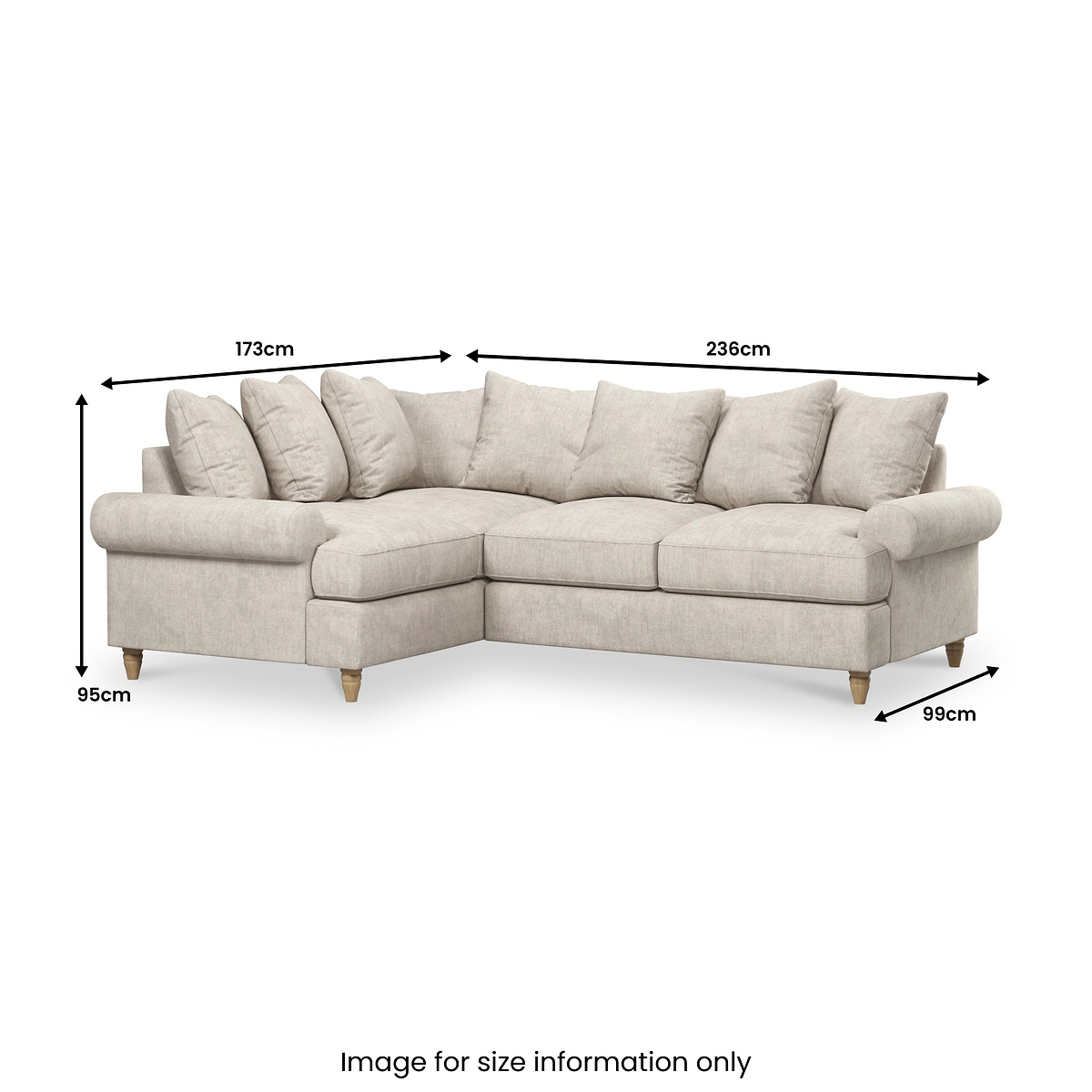 Pembroke LH Corner Sofa Linen  from Roseland Furniture