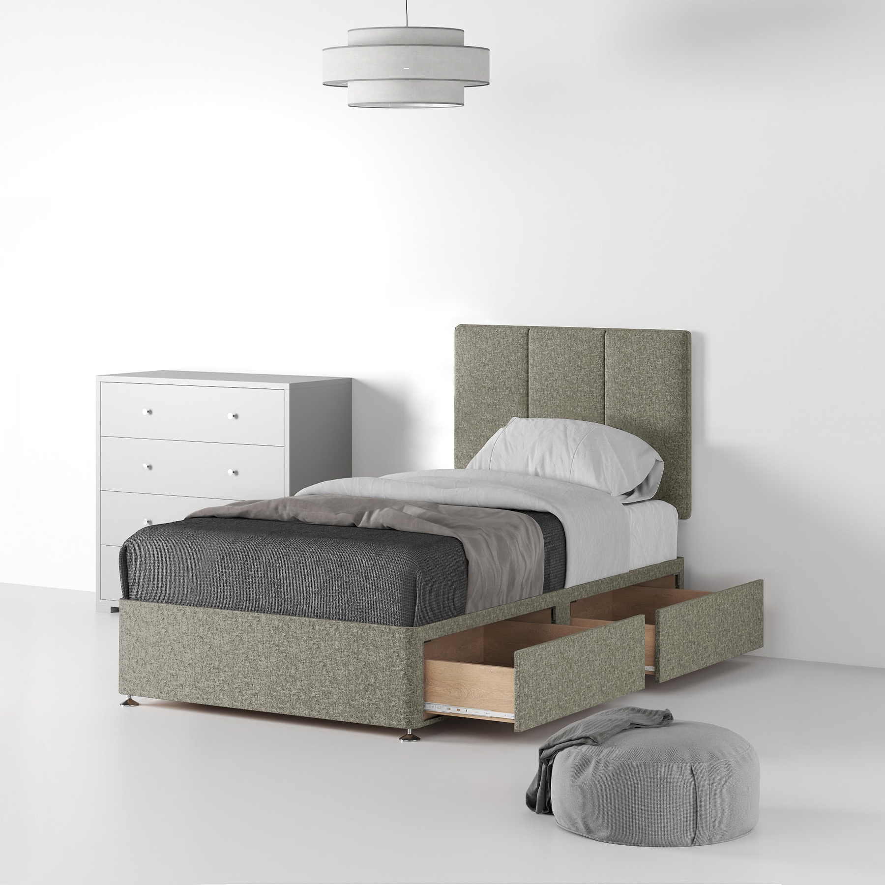 Farrow-Piano-26HB-Divan-Linen-Look-SS-S-2-Drawers-Linen-Mink from Roseland Furniture